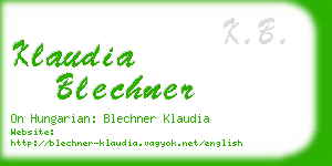 klaudia blechner business card